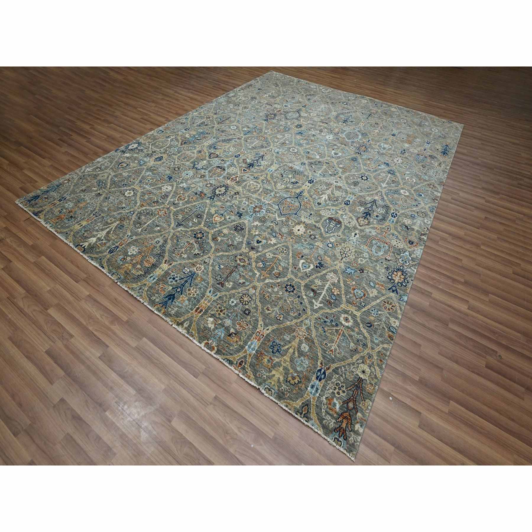 Oushak-And-Peshawar-Hand-Knotted-Rug-385505