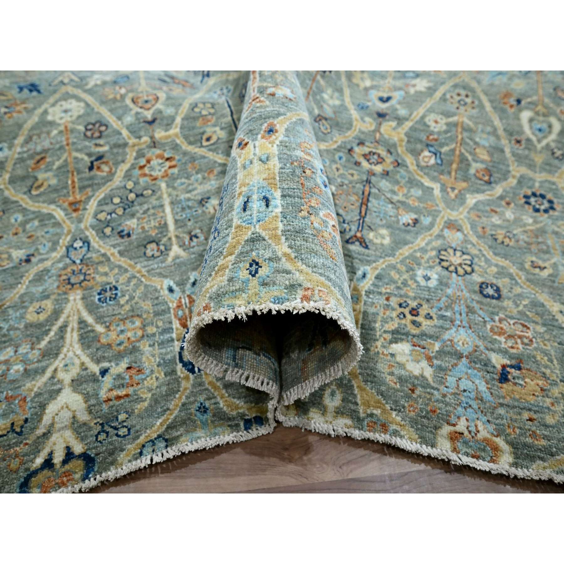 Oushak-And-Peshawar-Hand-Knotted-Rug-385505