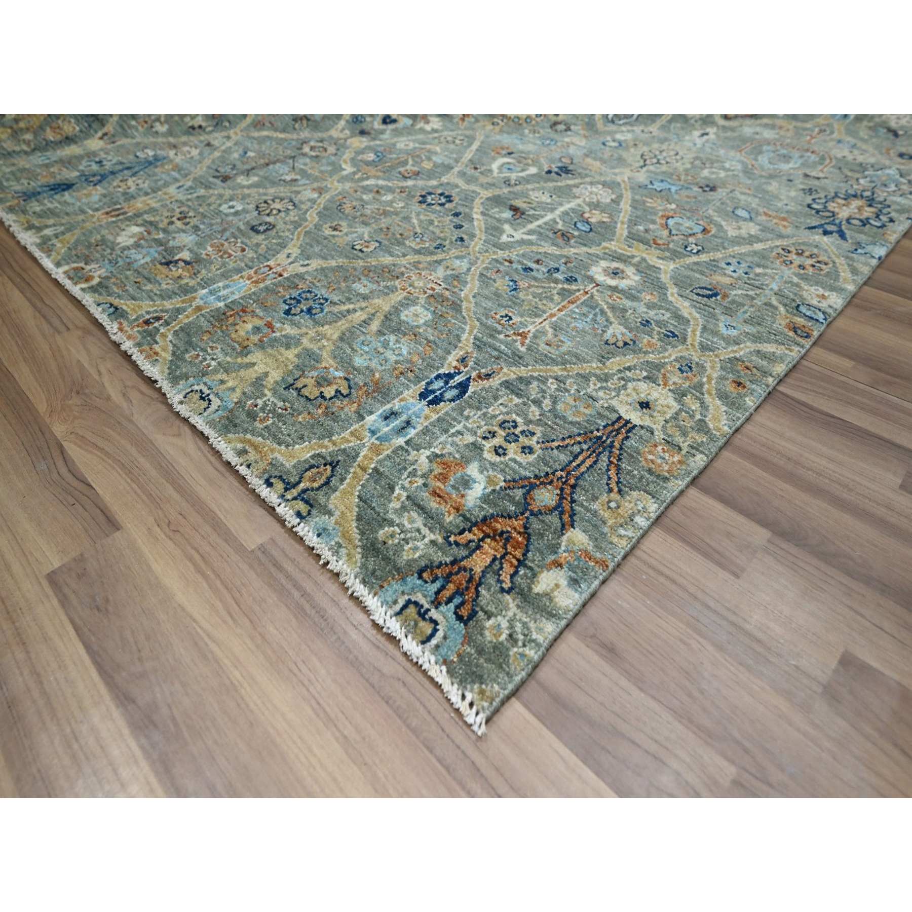 Oushak-And-Peshawar-Hand-Knotted-Rug-385505