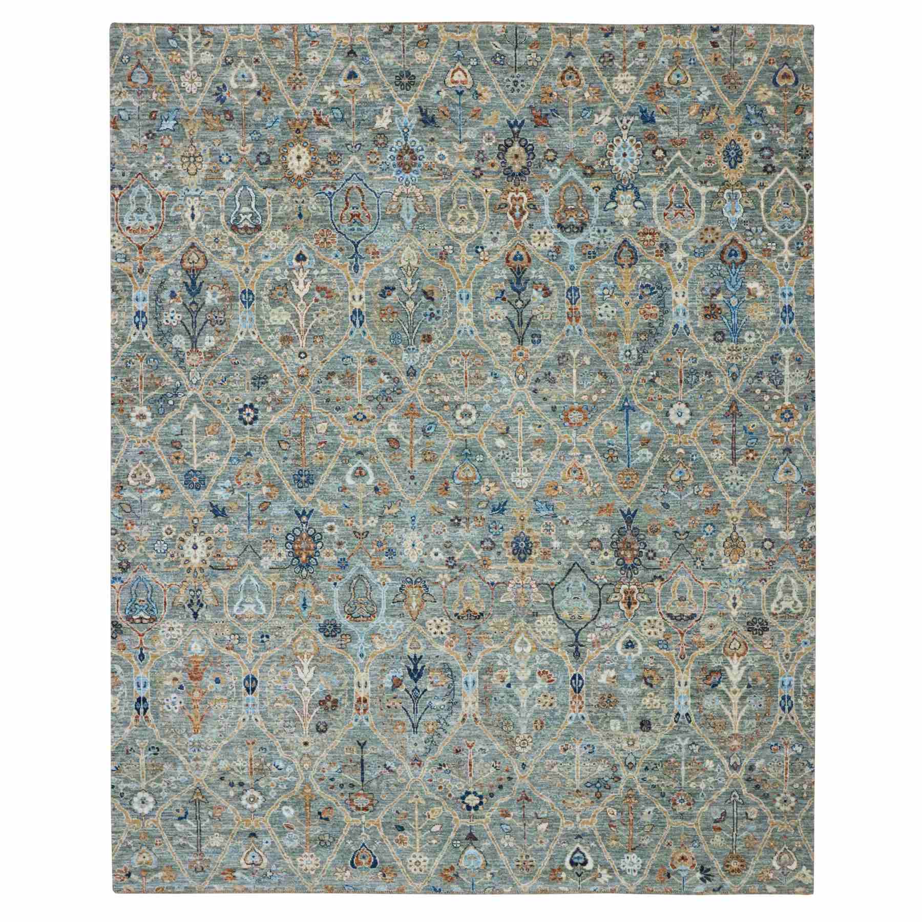 Oushak-And-Peshawar-Hand-Knotted-Rug-385530