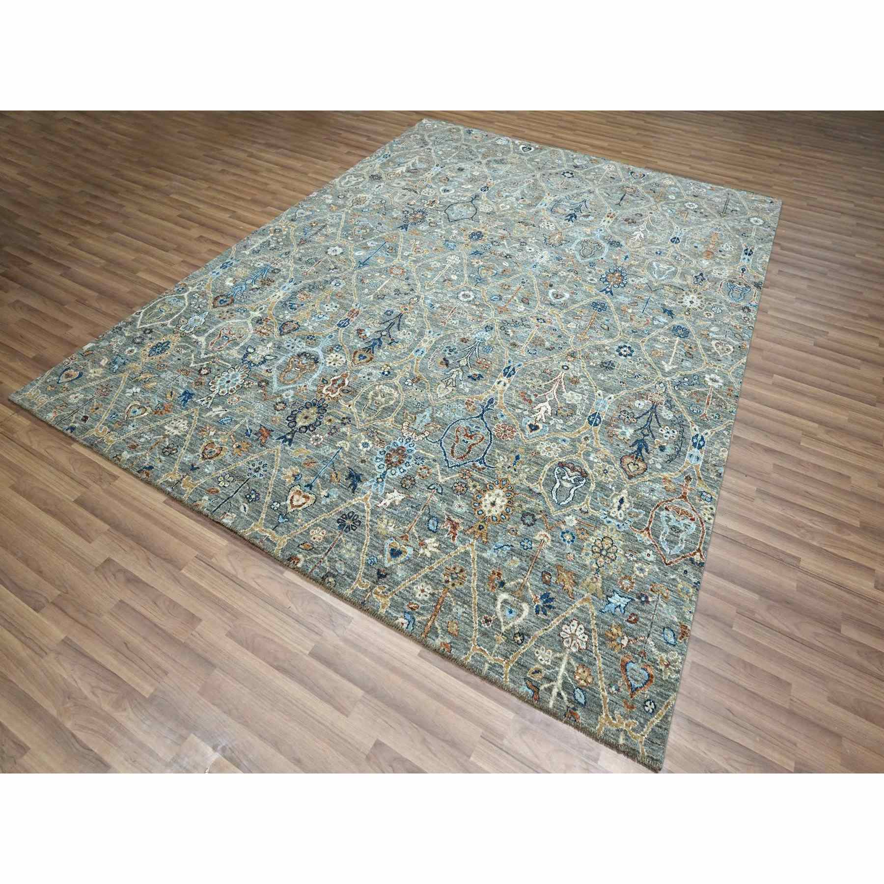 Oushak-And-Peshawar-Hand-Knotted-Rug-385530