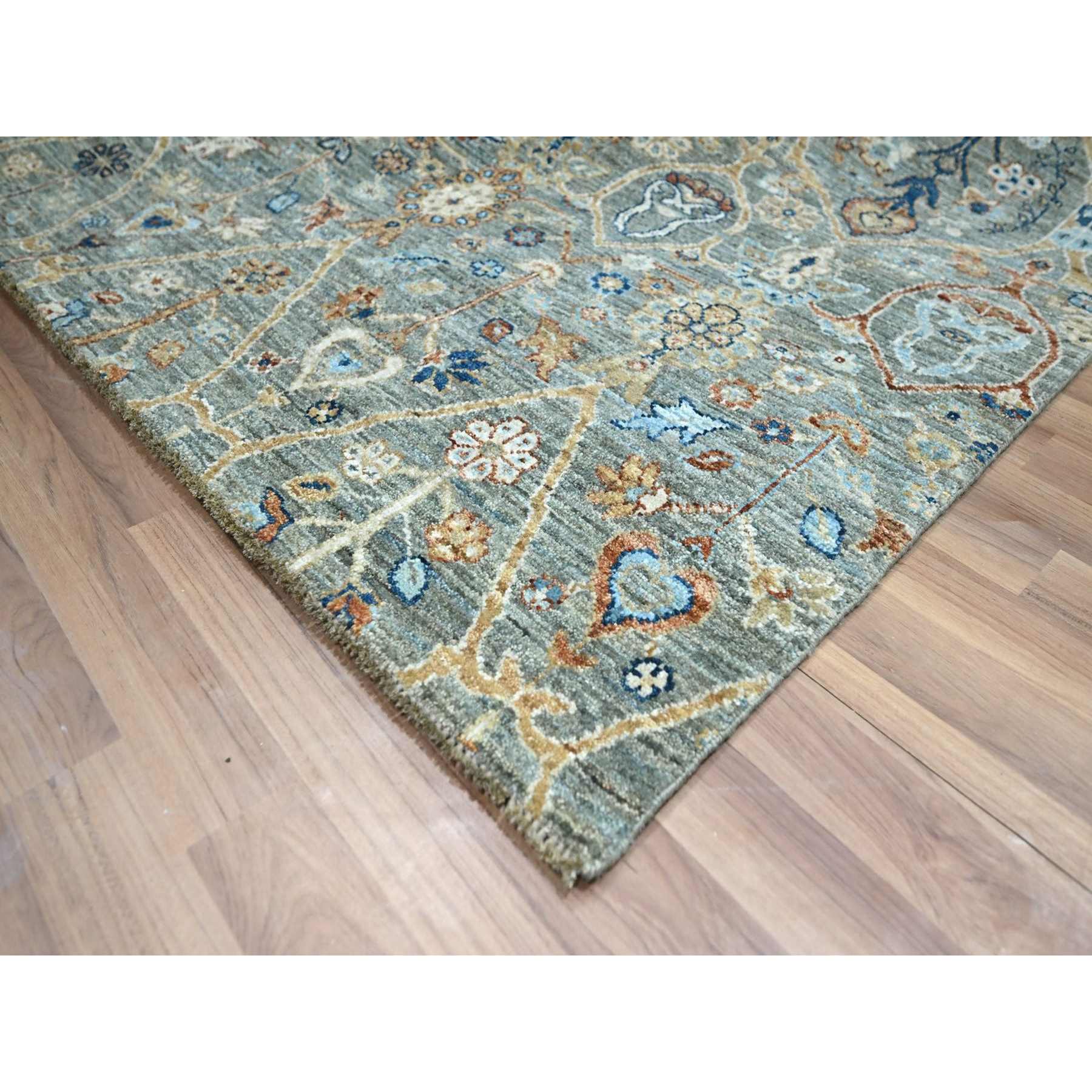 Oushak-And-Peshawar-Hand-Knotted-Rug-385530