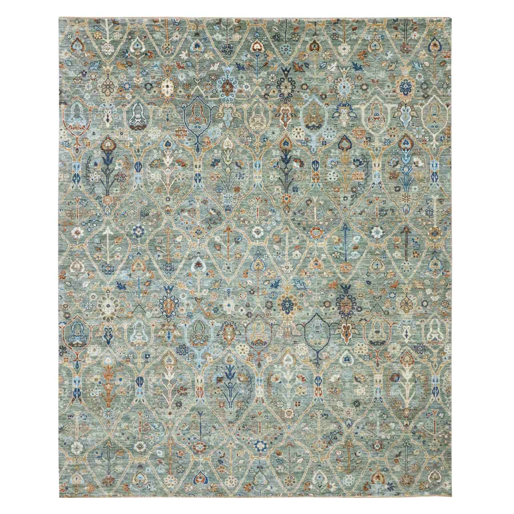 Oushak-And-Peshawar-Hand-Knotted-Rug-385535