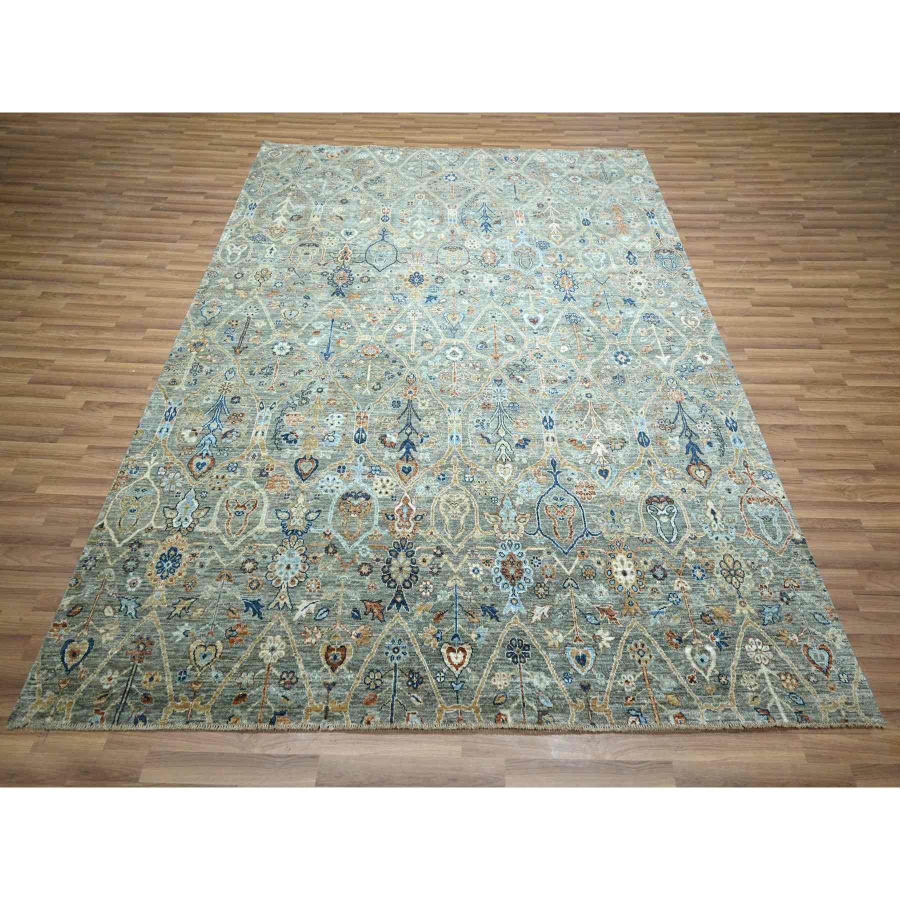 Oushak-And-Peshawar-Hand-Knotted-Rug-385535
