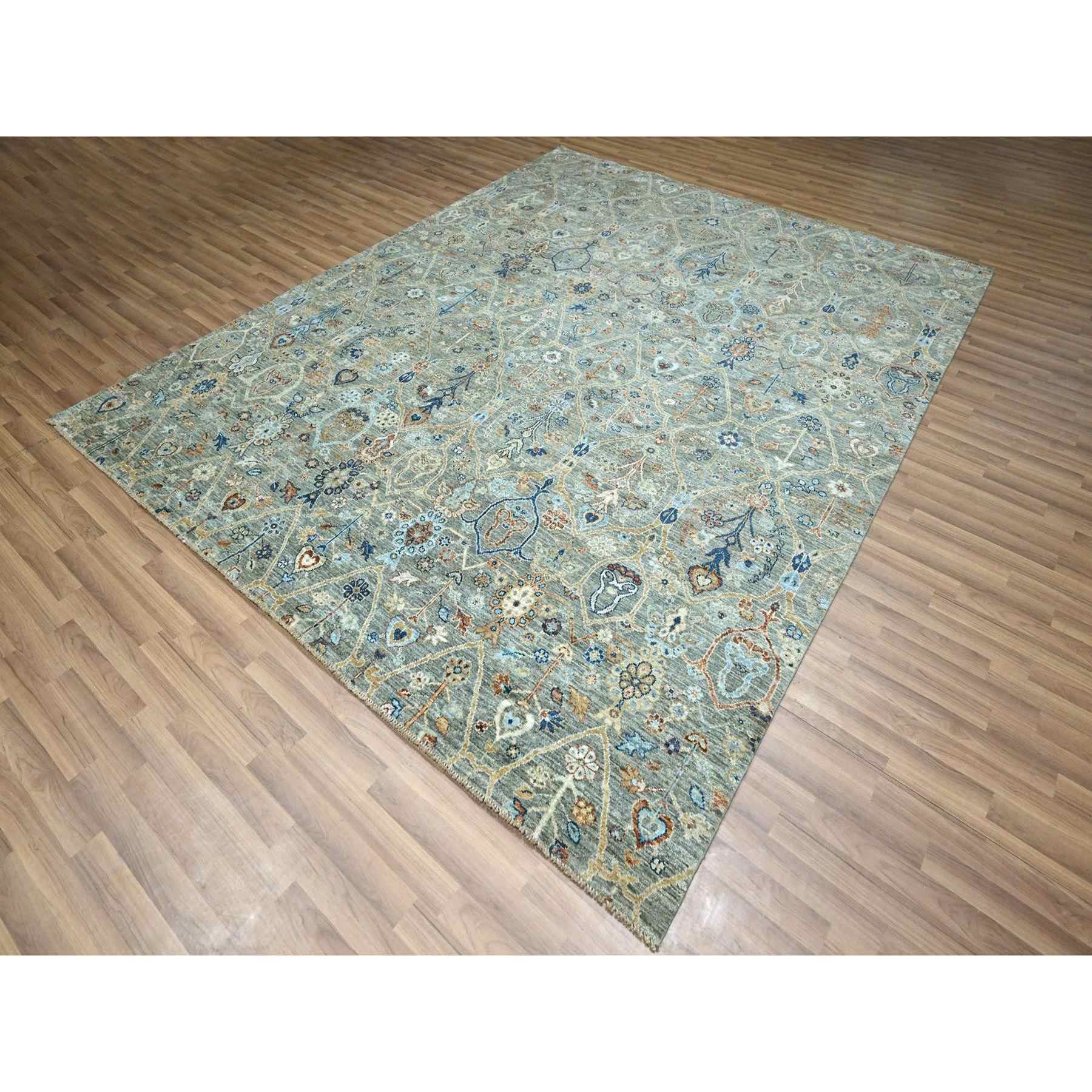 Oushak-And-Peshawar-Hand-Knotted-Rug-385535