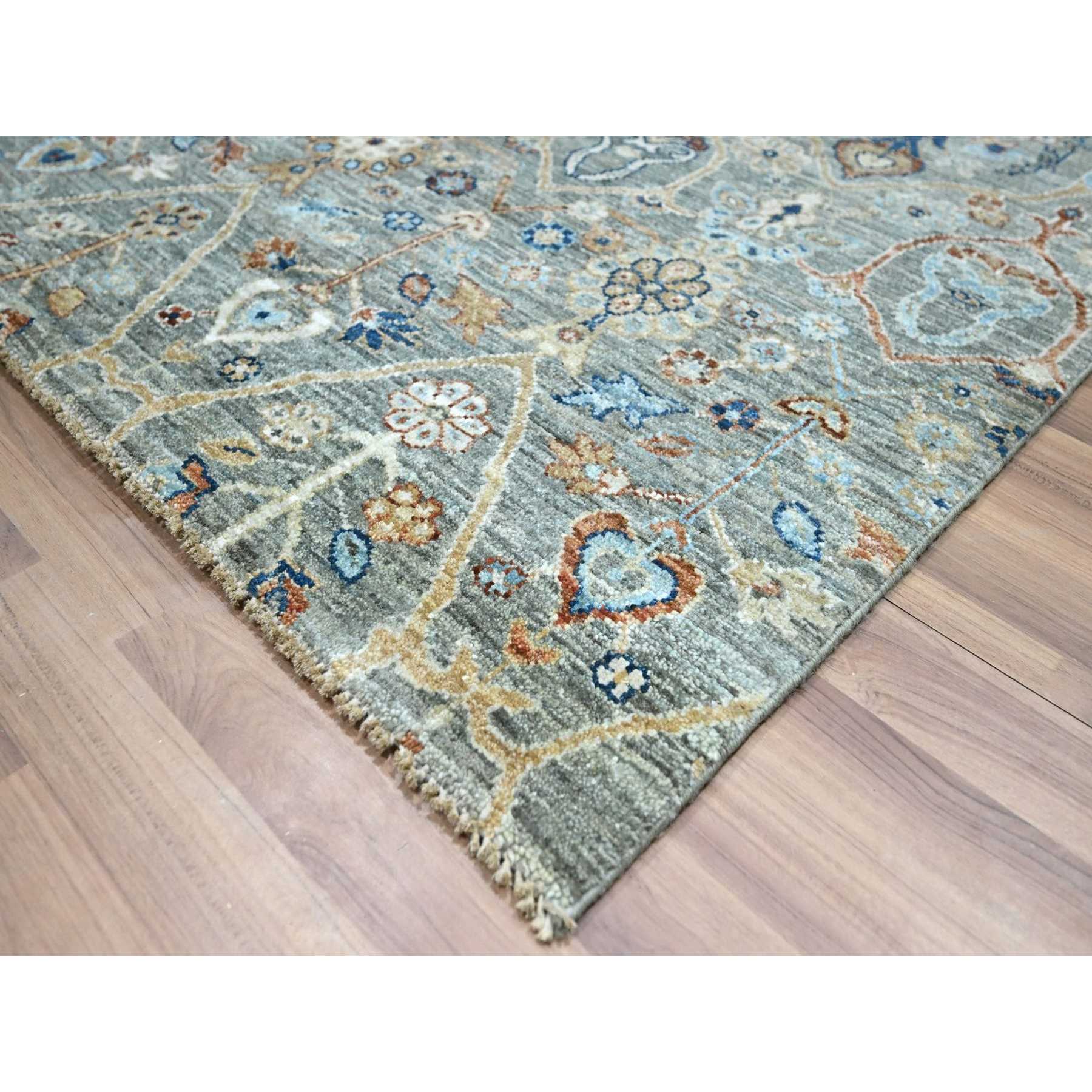 Oushak-And-Peshawar-Hand-Knotted-Rug-385535