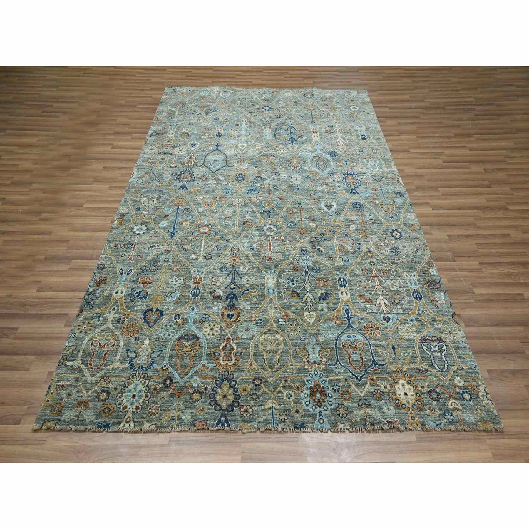 Oushak-And-Peshawar-Hand-Knotted-Rug-385560