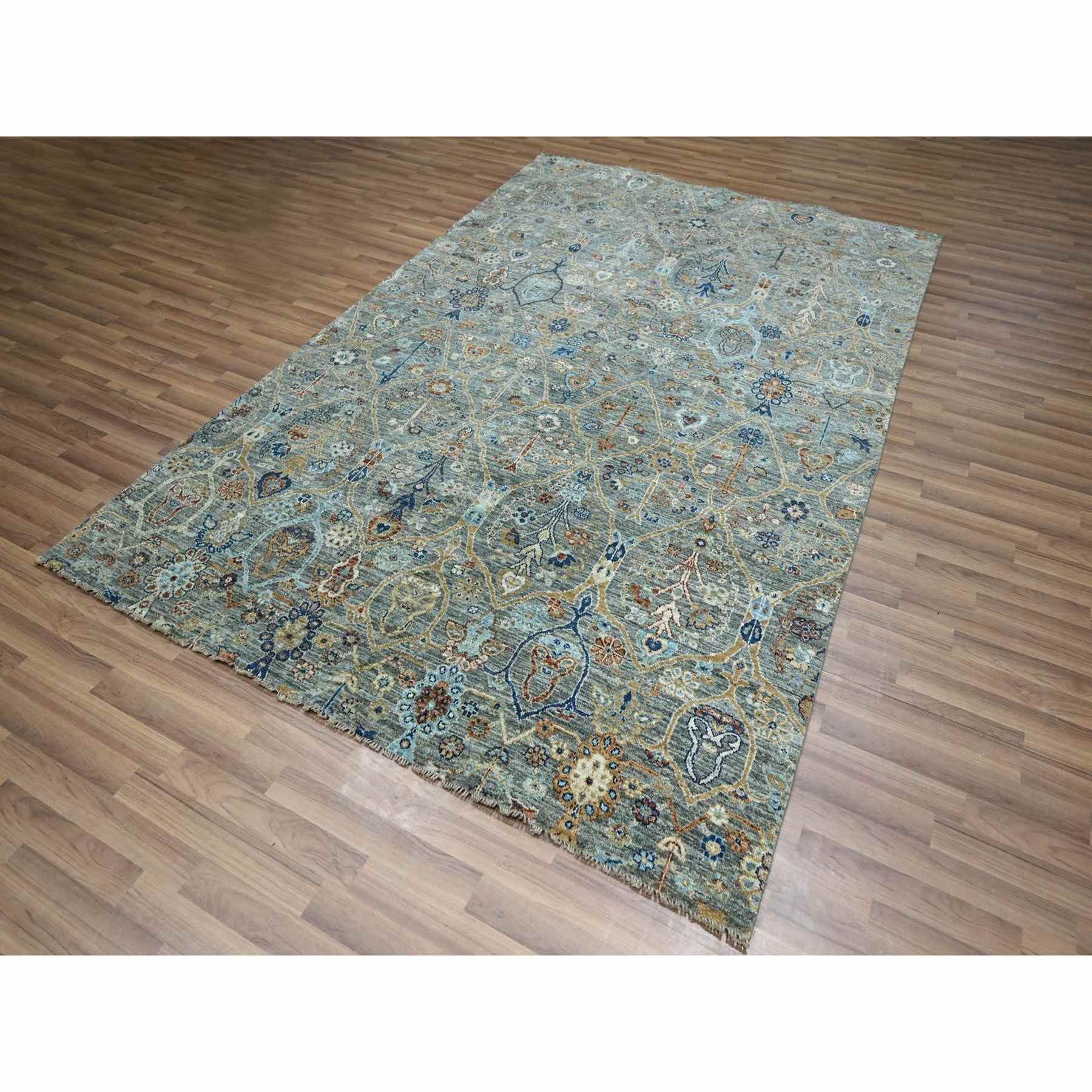 Oushak-And-Peshawar-Hand-Knotted-Rug-385560