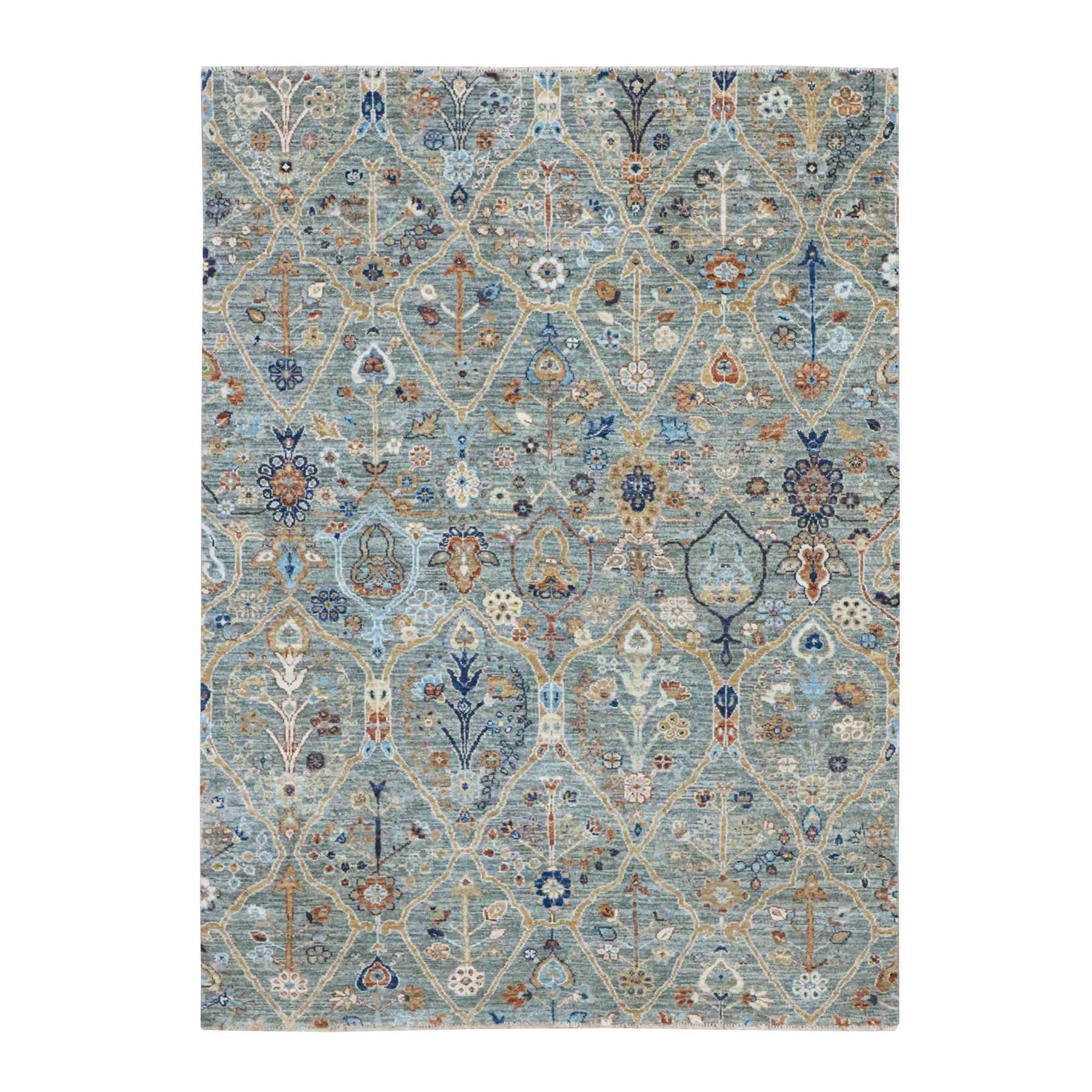 Oushak-And-Peshawar-Hand-Knotted-Rug-385565