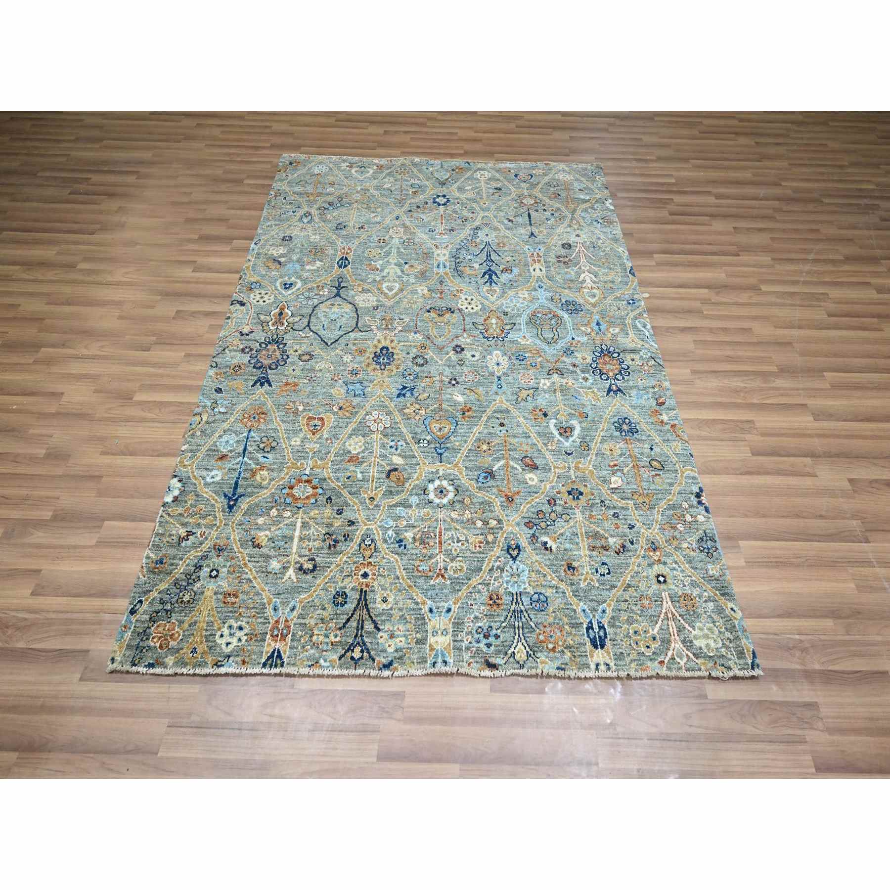Oushak-And-Peshawar-Hand-Knotted-Rug-385565
