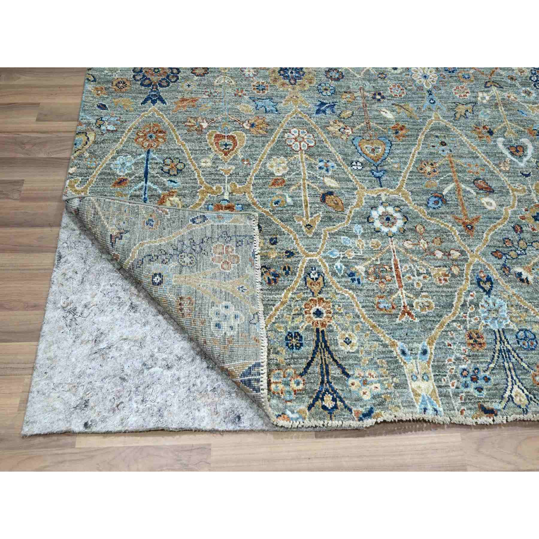 Oushak-And-Peshawar-Hand-Knotted-Rug-385565