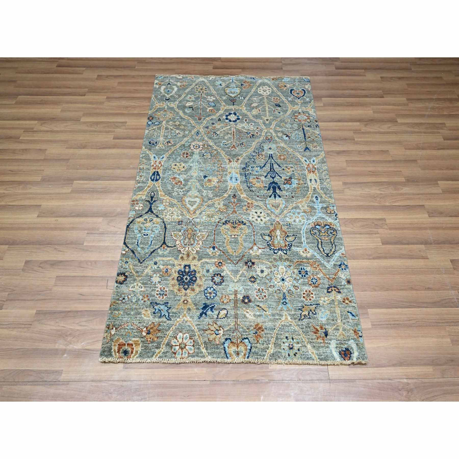 Oushak-And-Peshawar-Hand-Knotted-Rug-385580