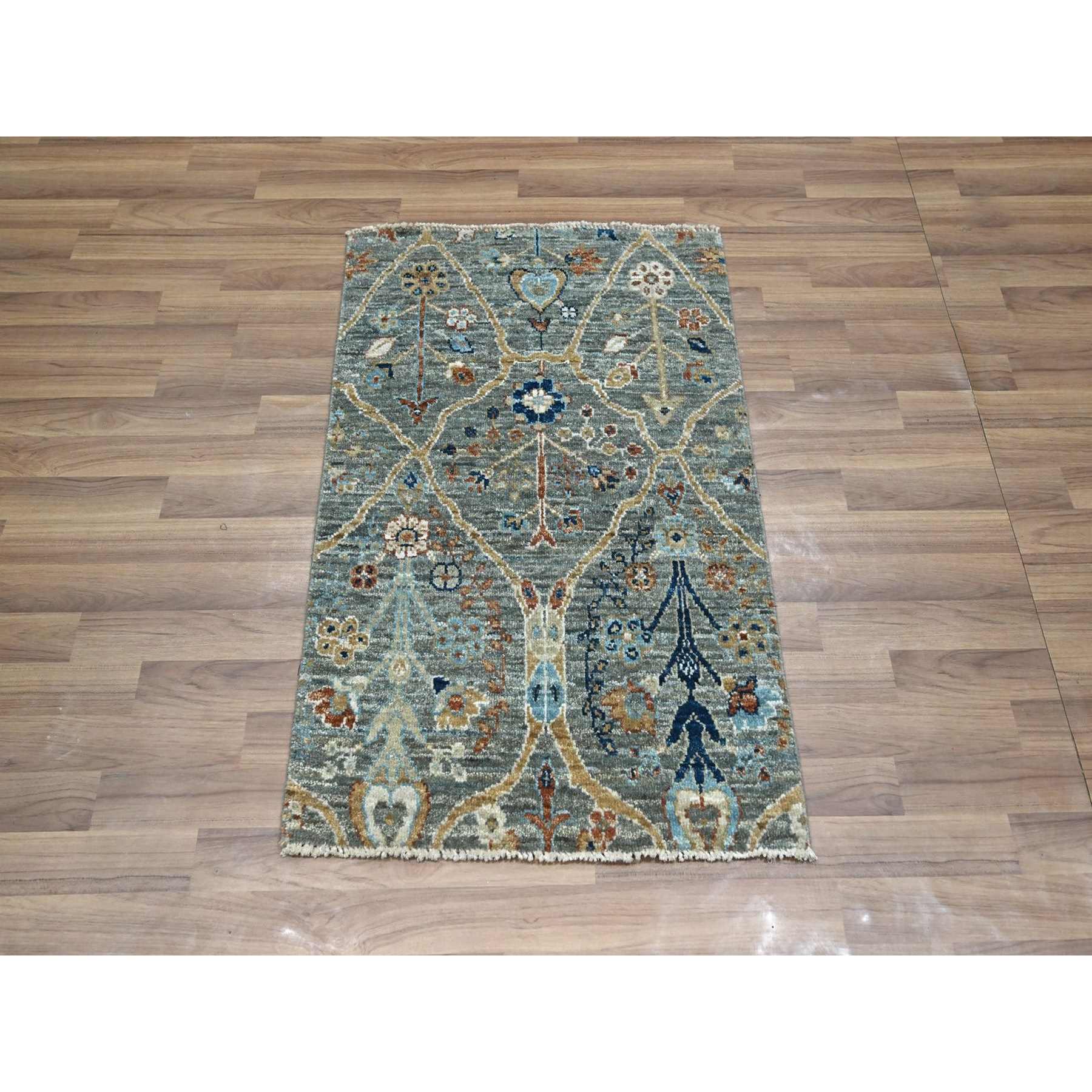 Oushak-And-Peshawar-Hand-Knotted-Rug-385595
