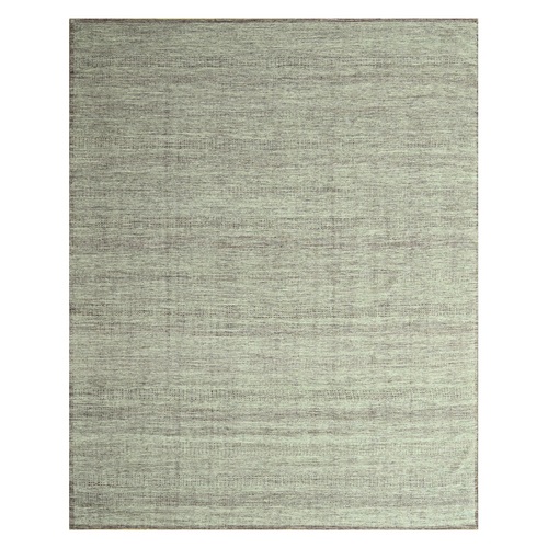 Wine Red with Ivory, Hand Knotted, Oxidized and Distressed Grass Design with Exposed Warps, 100% Wool, Oriental Rug