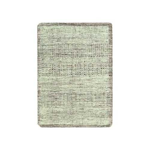 Wine Red with Ivory, 100% Wool, Hand Knotted, Oxidized and Distressed Grass Design with Exposed Warps, Sample, Mat, Oriental Rug