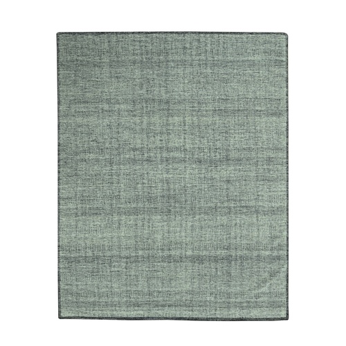 Charcoal Black with Ivory, Oxidized and Distressed Grass Design with Exposed Warps, 100% Wool, Hand Knotted, XL, Oversized, Oriental Rug