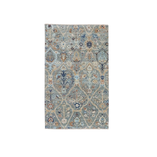 Sage Green, Trellis Borderless Garden Design, Agra, Hand Knotted, Hand Spun New Zealand Wool,
Oriental Rug