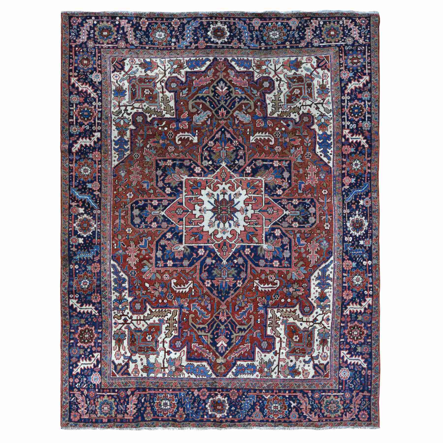 Antique-Hand-Knotted-Rug-390290