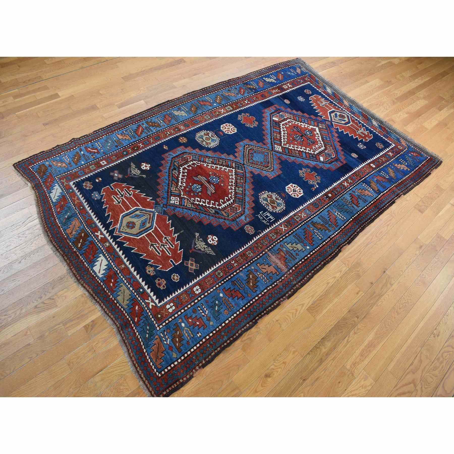 Antique-Hand-Knotted-Rug-390300