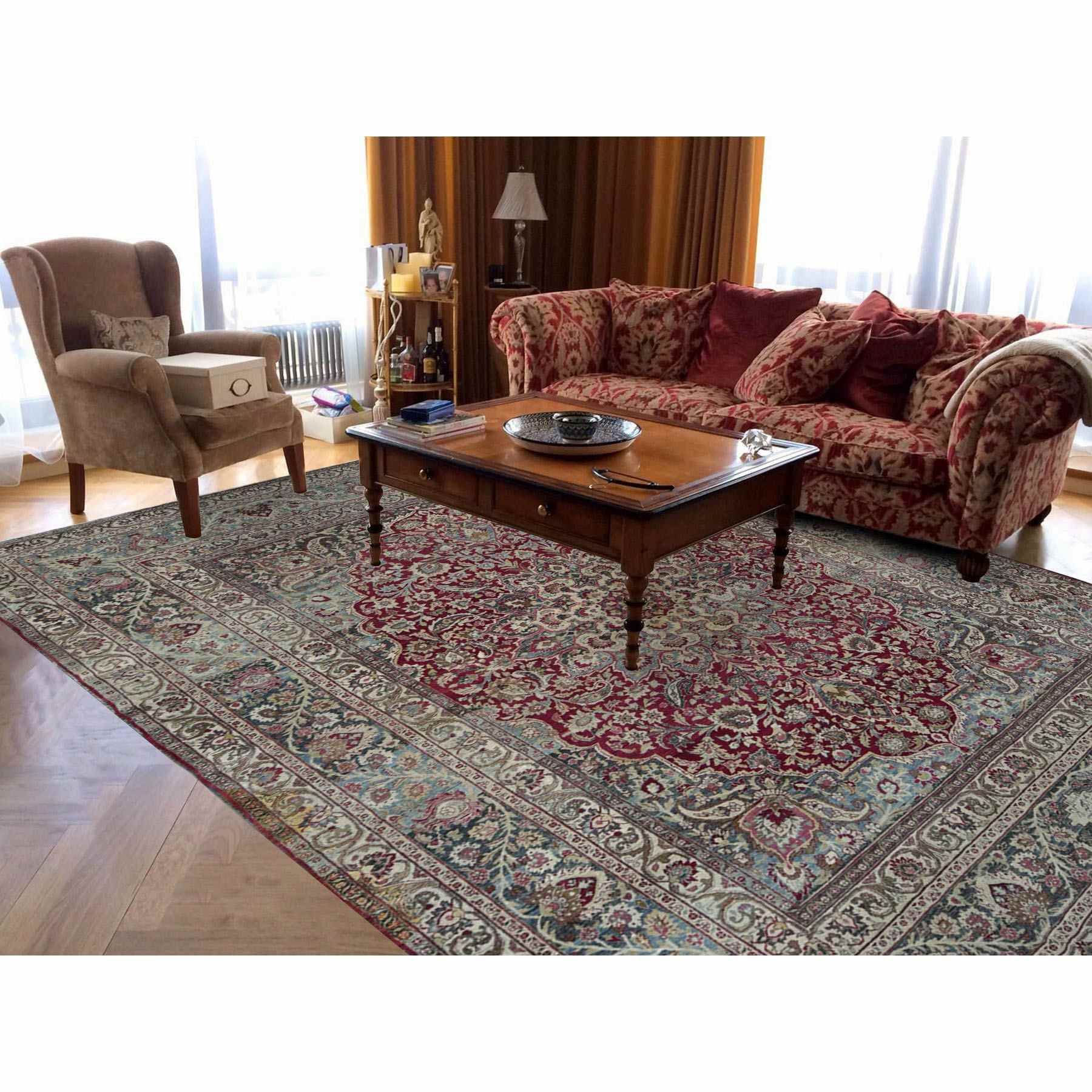 Antique-Hand-Knotted-Rug-390415
