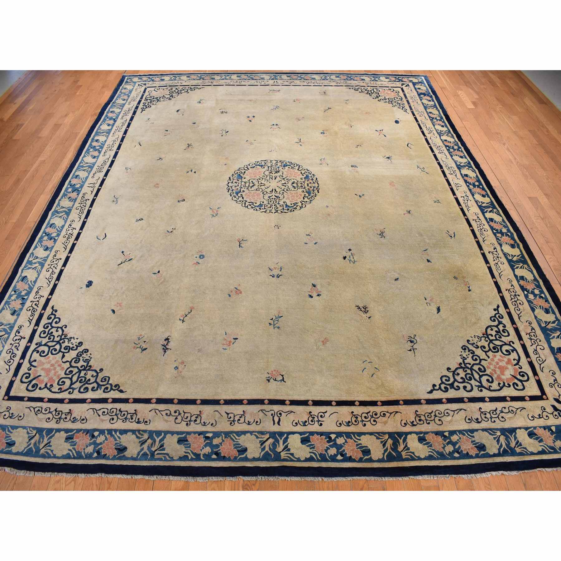 Antique-Hand-Knotted-Rug-390545