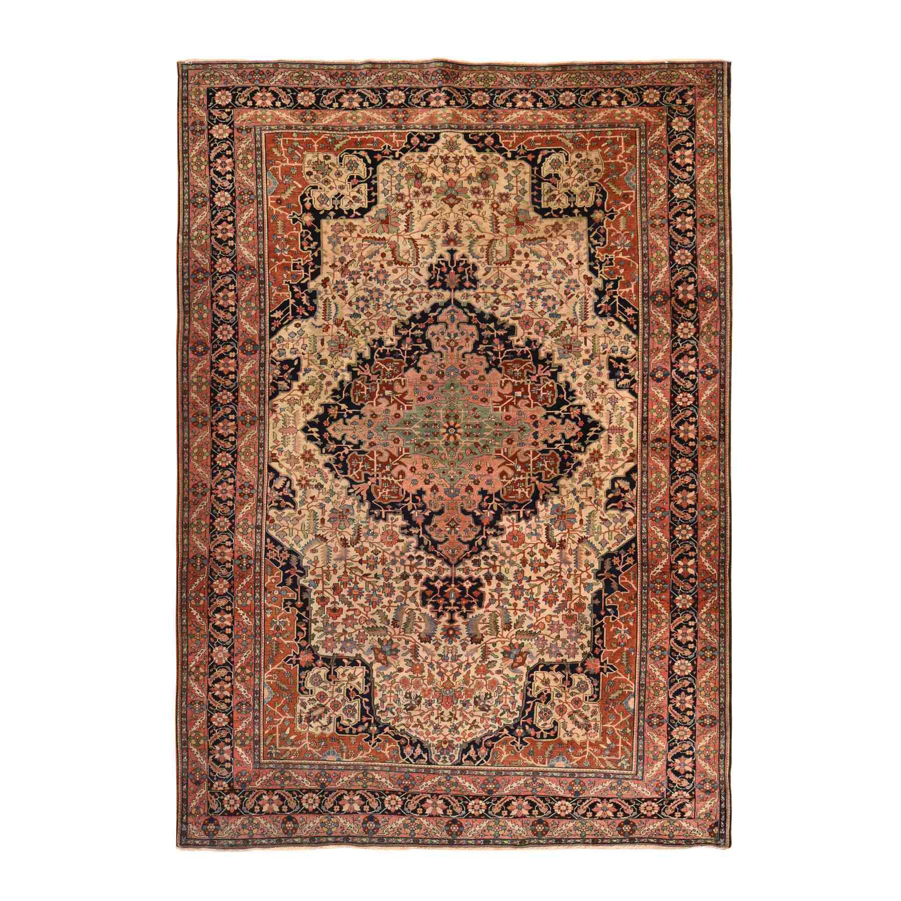 Antique-Hand-Knotted-Rug-392380