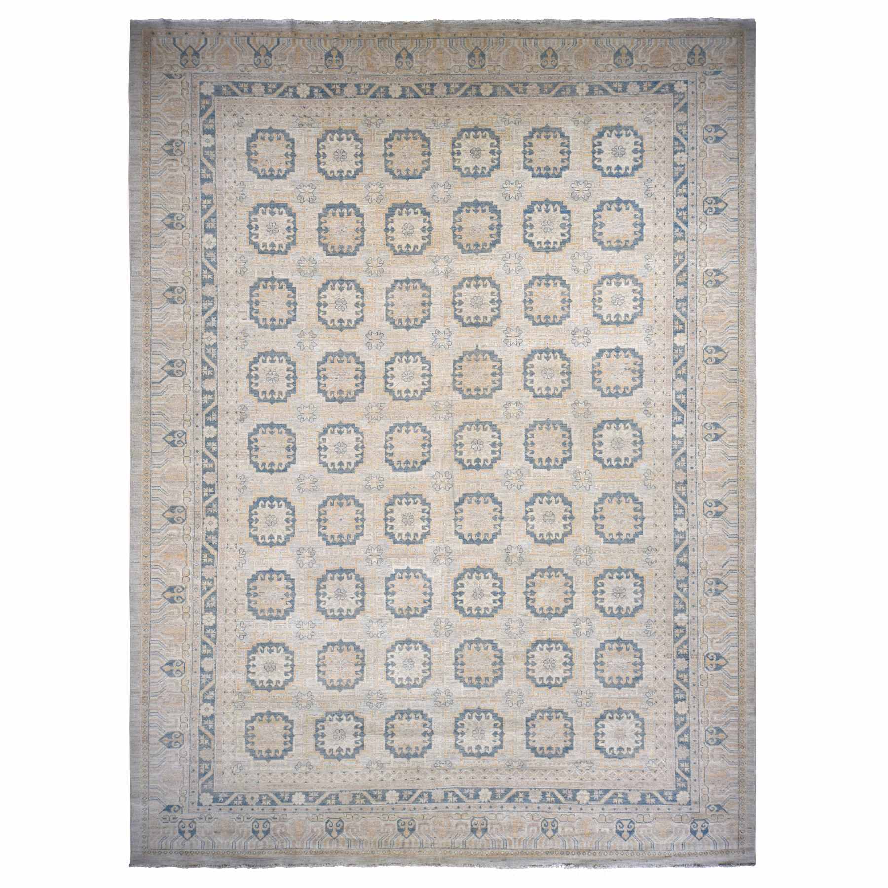 Oushak-And-Peshawar-Hand-Knotted-Rug-390060