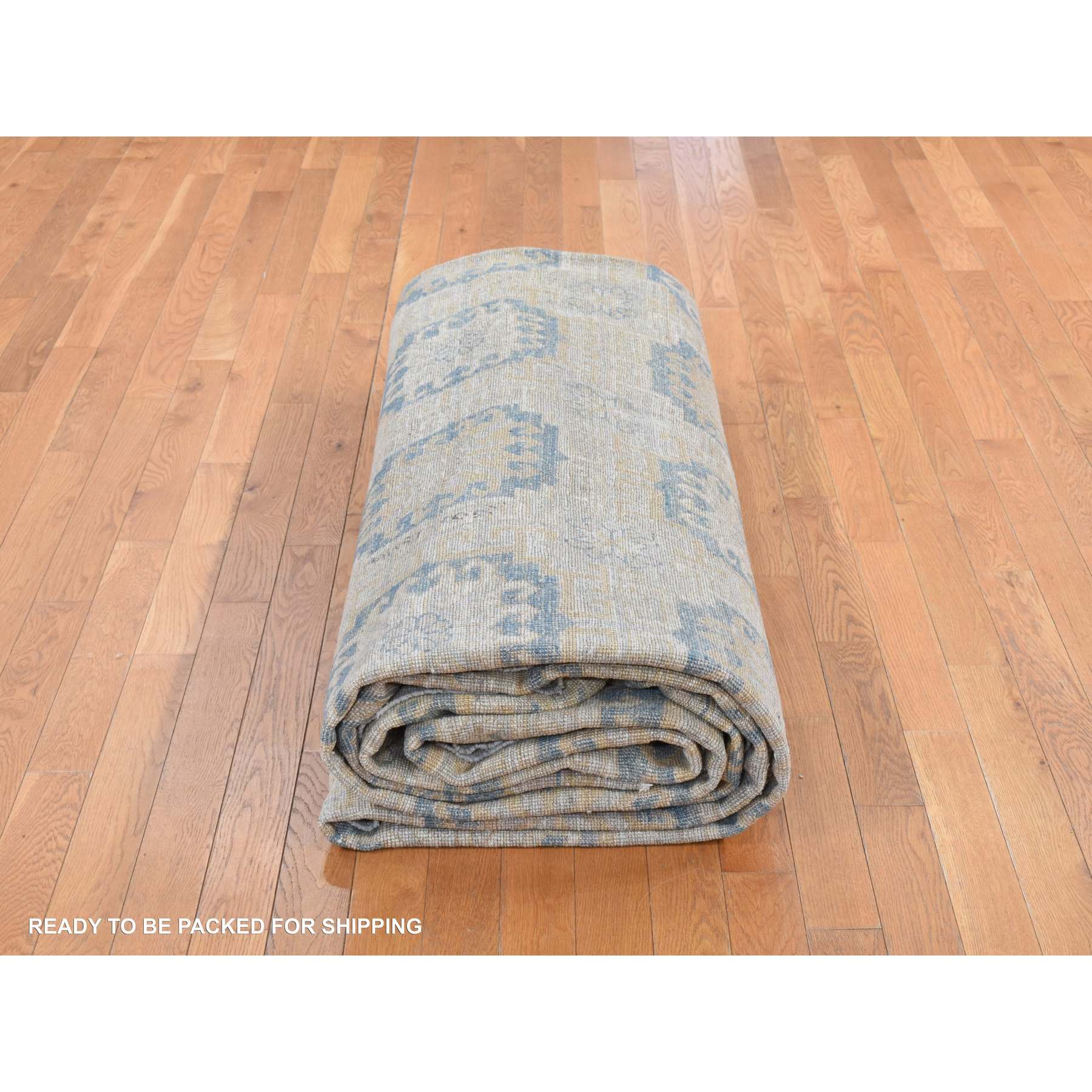 Oushak-And-Peshawar-Hand-Knotted-Rug-390060