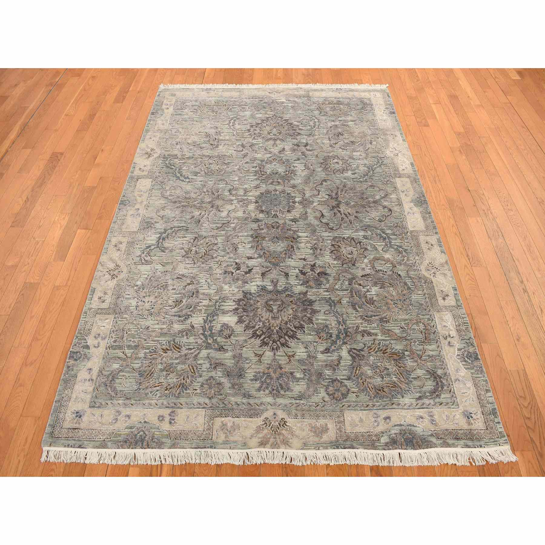 Oushak-And-Peshawar-Hand-Knotted-Rug-390550