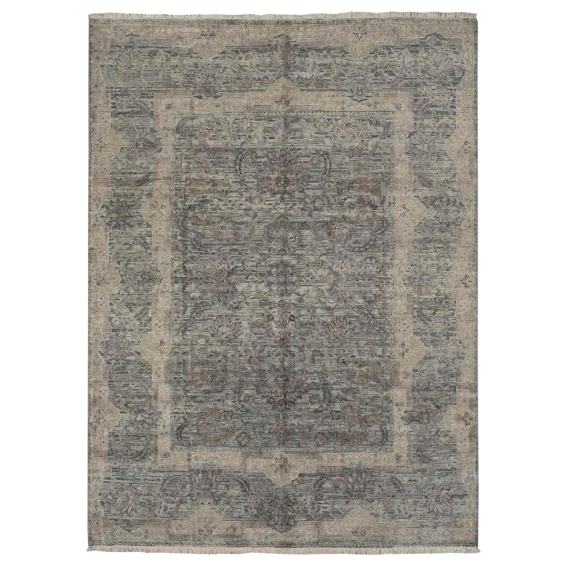 Oushak-And-Peshawar-Hand-Knotted-Rug-390555