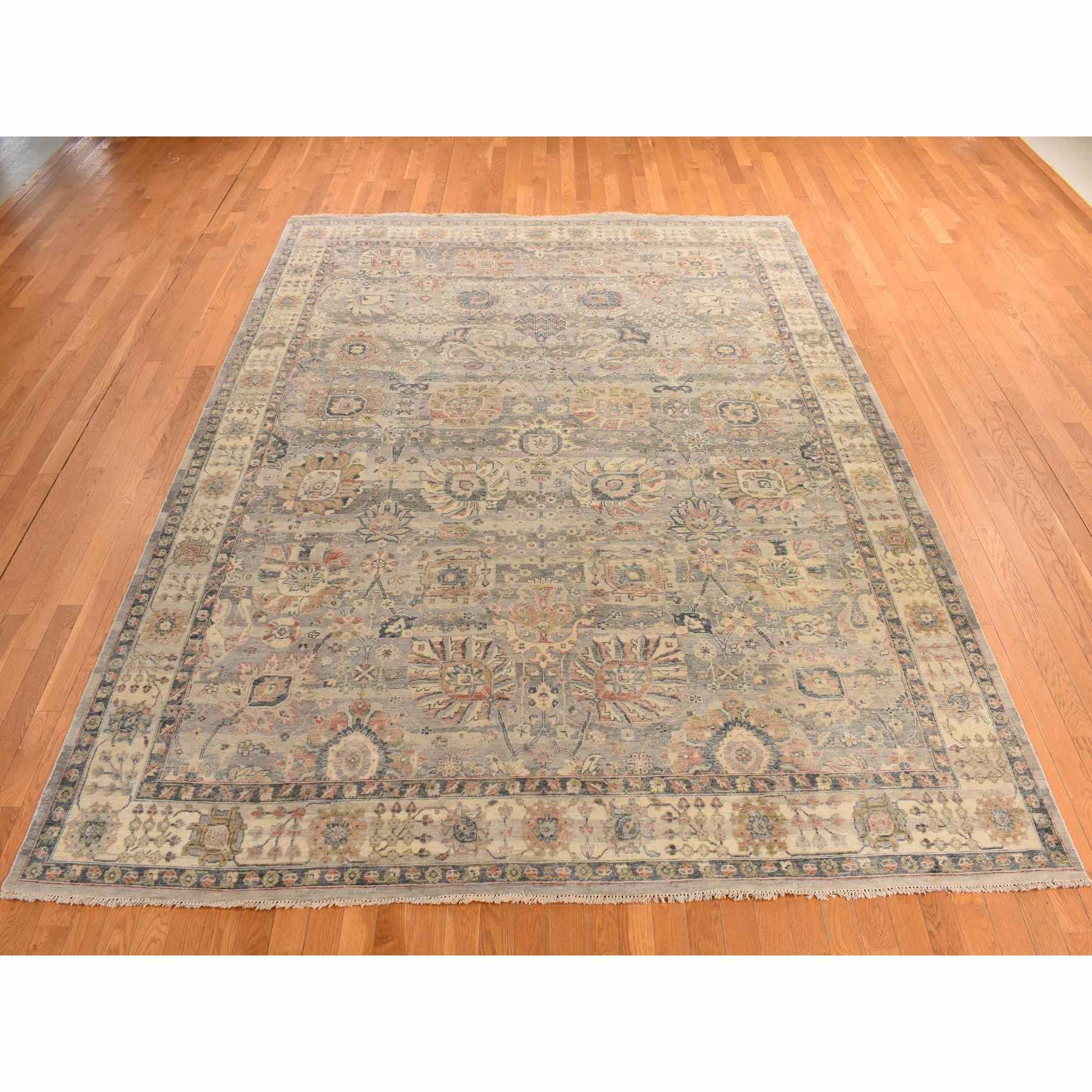 Oushak-And-Peshawar-Hand-Knotted-Rug-391570