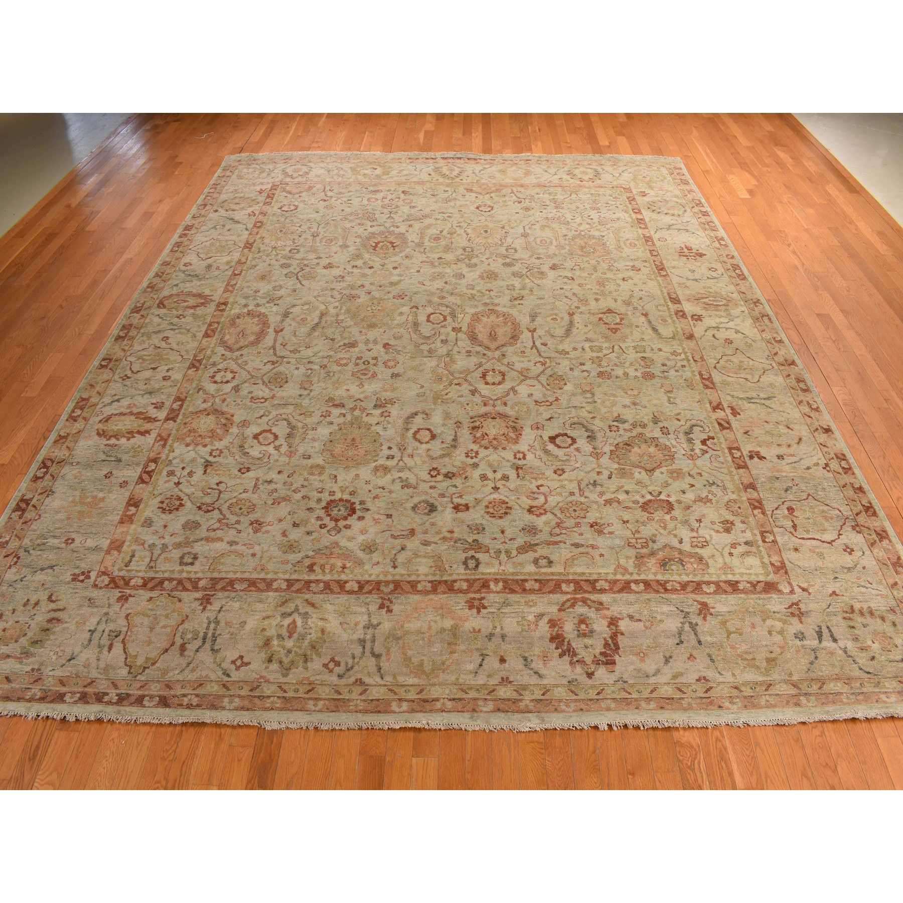 Oushak-And-Peshawar-Hand-Knotted-Rug-391575