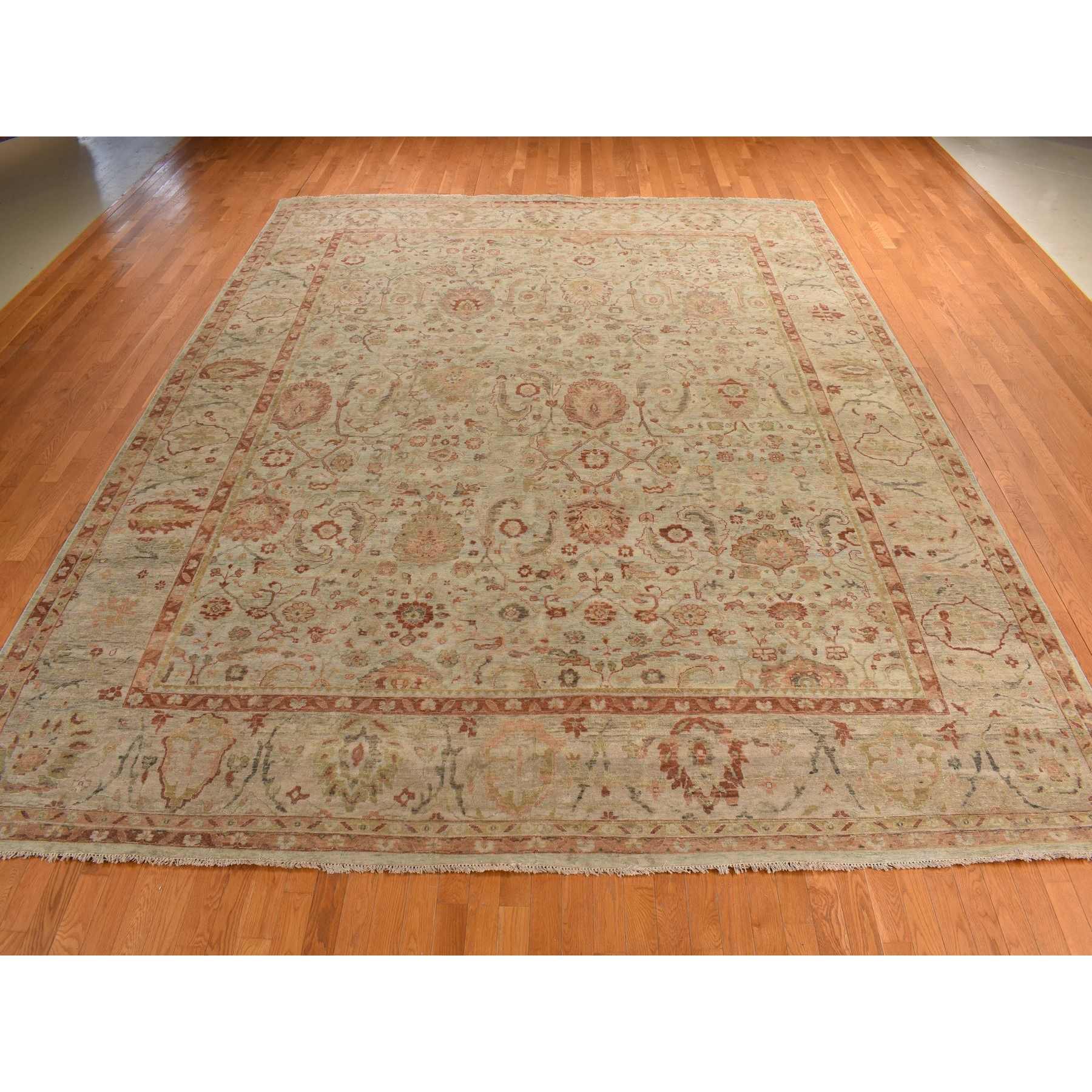 Oushak-And-Peshawar-Hand-Knotted-Rug-391575