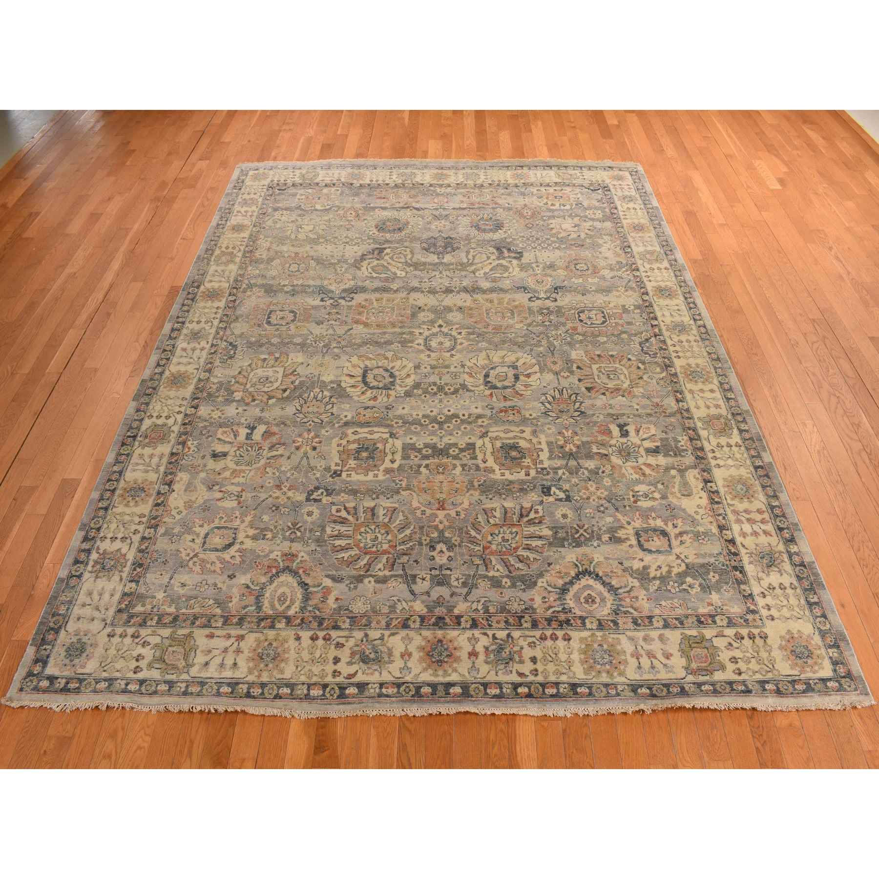 Oushak-And-Peshawar-Hand-Knotted-Rug-391585