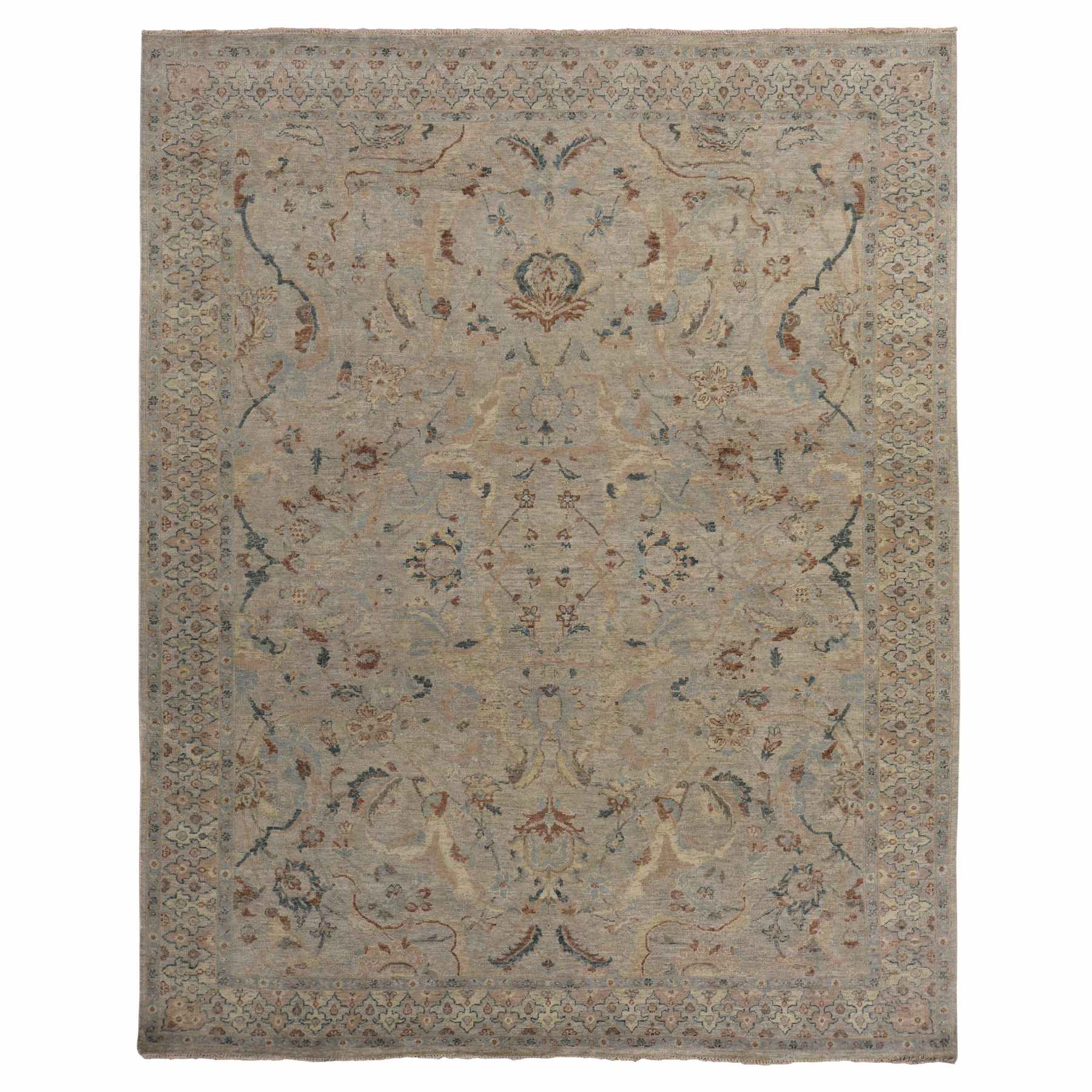 Oushak-And-Peshawar-Hand-Knotted-Rug-391590