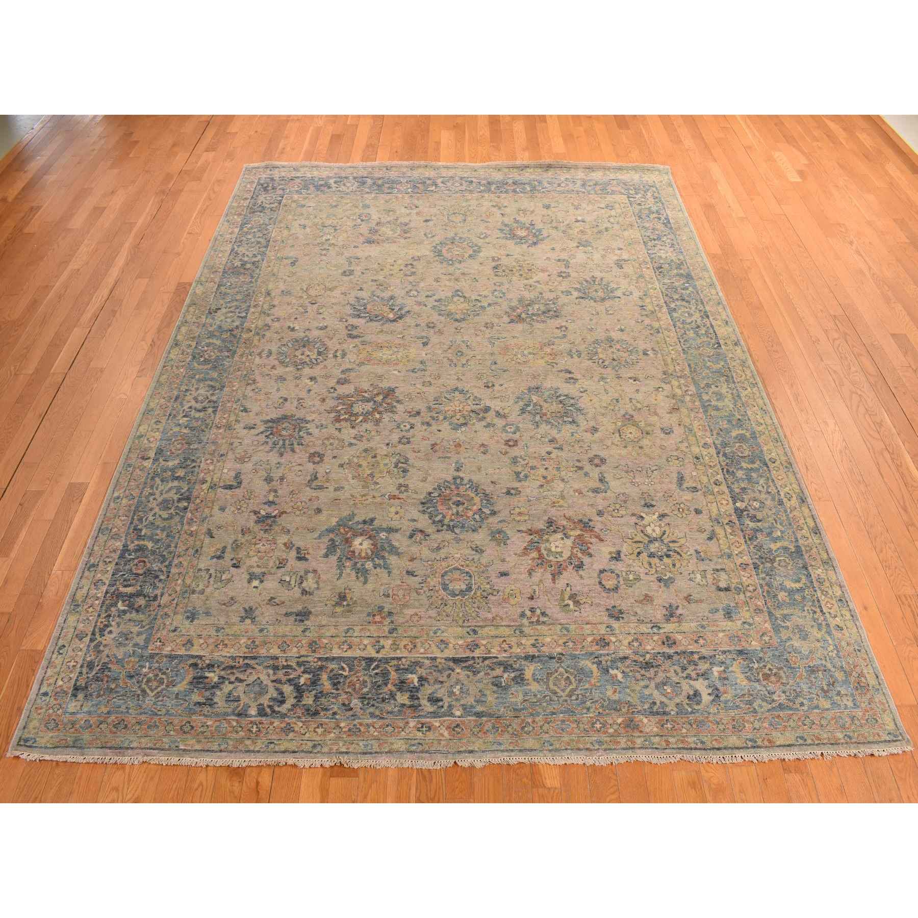 Oushak-And-Peshawar-Hand-Knotted-Rug-391595