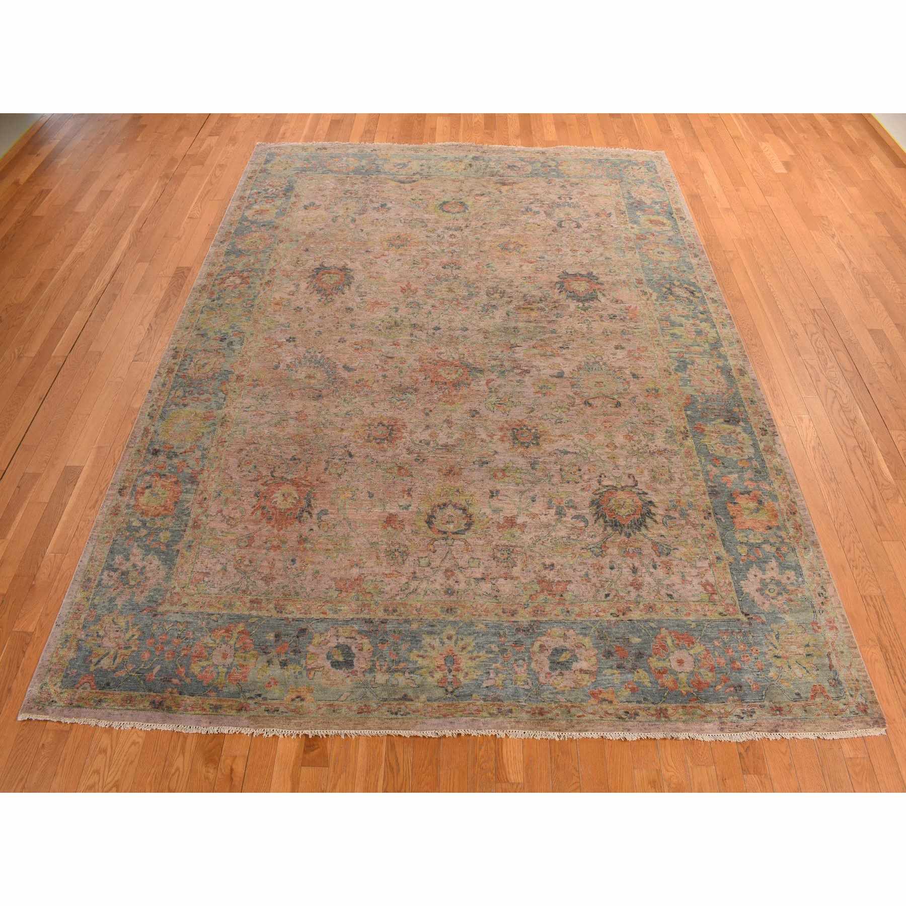 Oushak-And-Peshawar-Hand-Knotted-Rug-391600