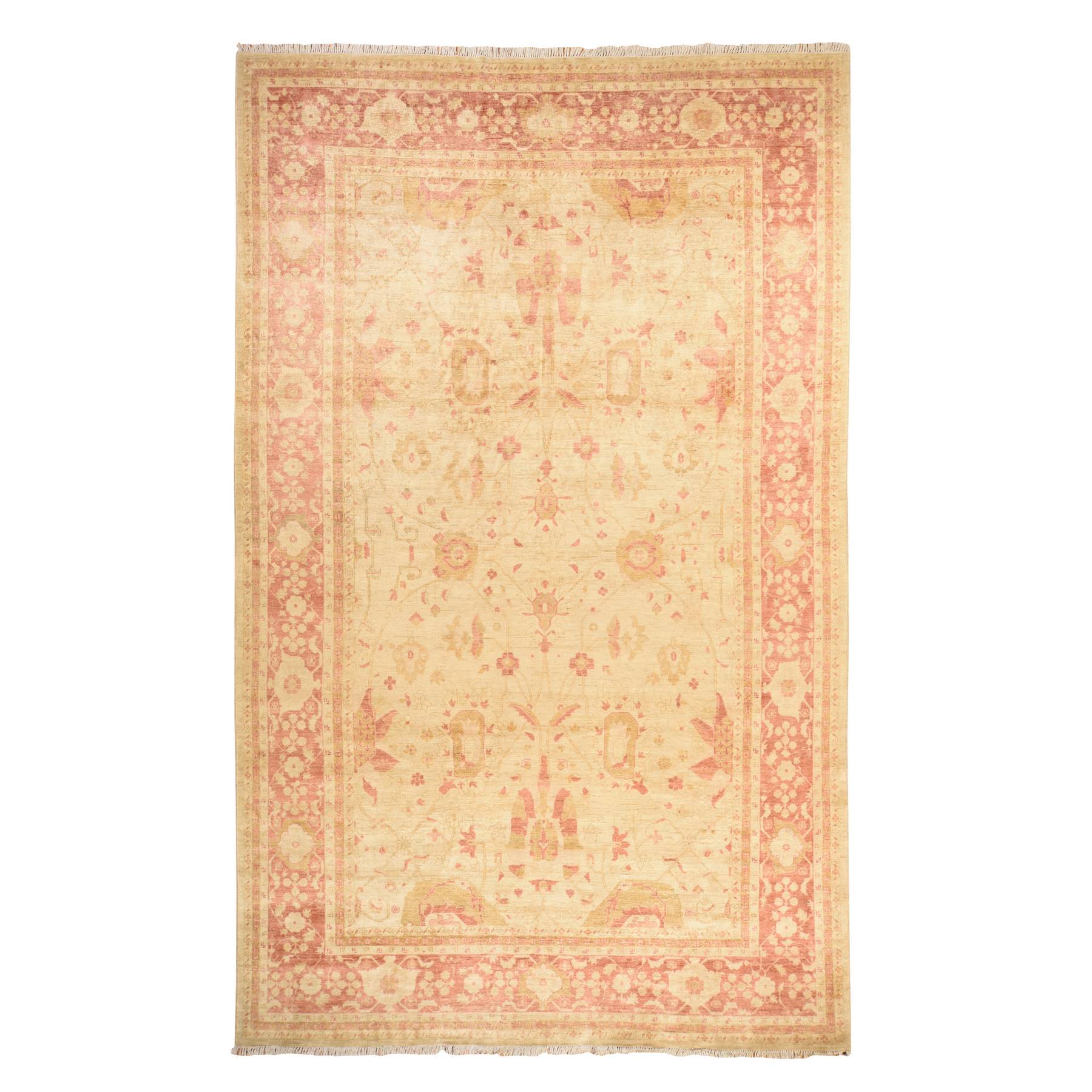 Oushak-And-Peshawar-Hand-Knotted-Rug-392190