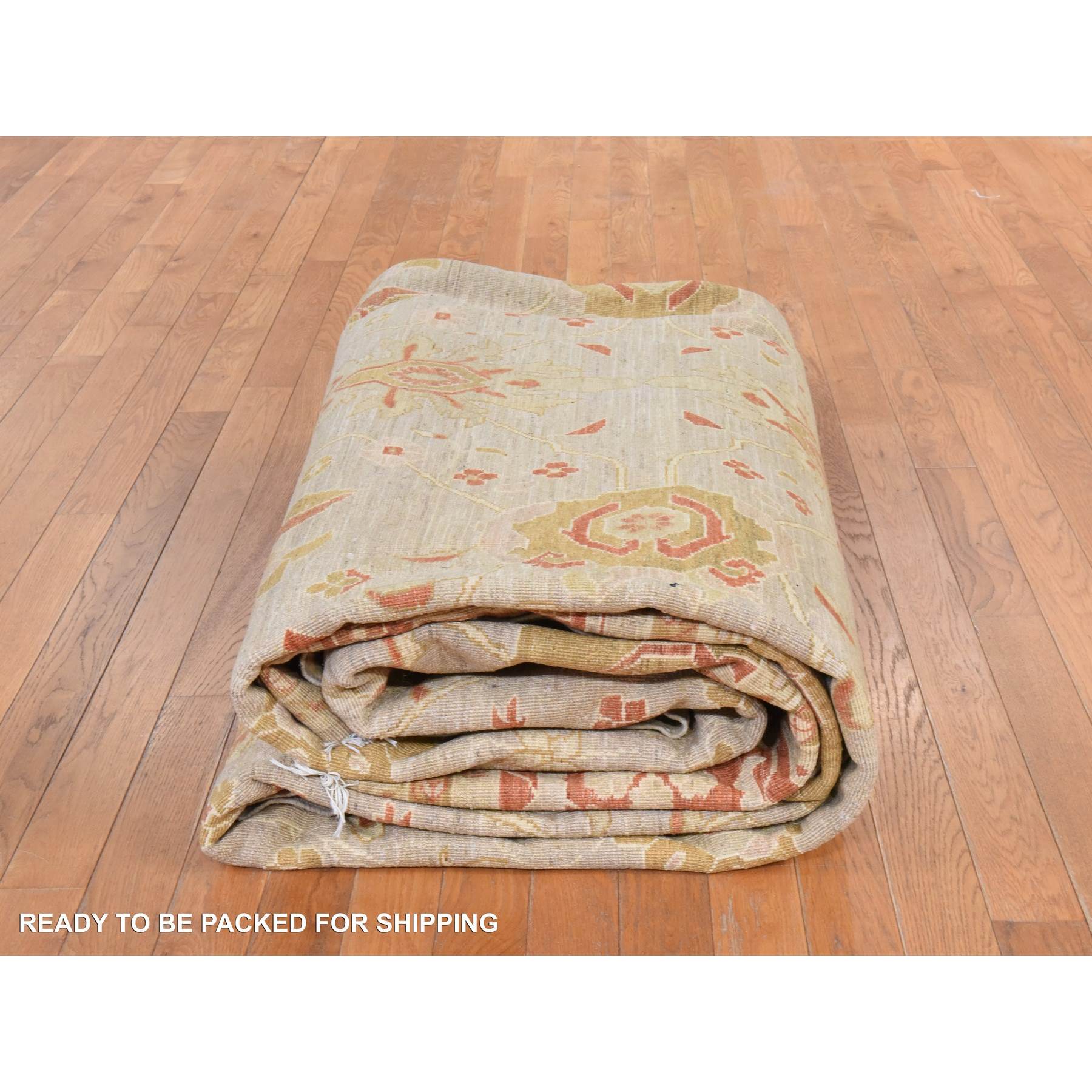 Oushak-And-Peshawar-Hand-Knotted-Rug-392190