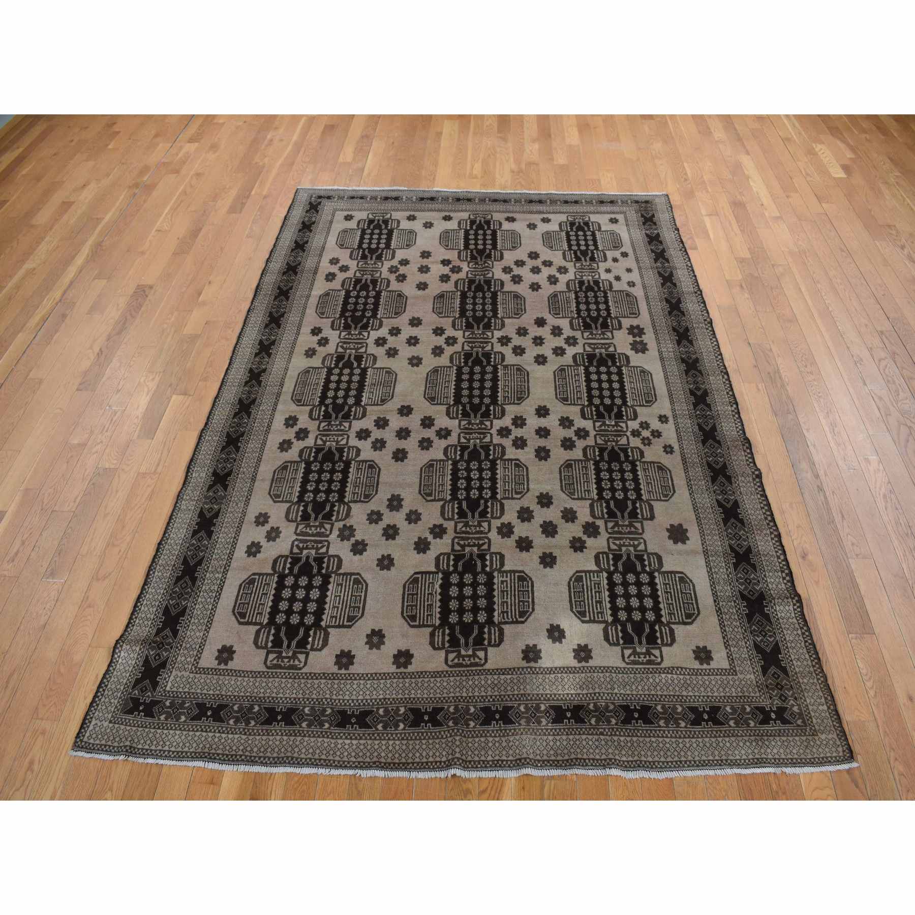 Tribal-Geometric-Hand-Knotted-Rug-390010
