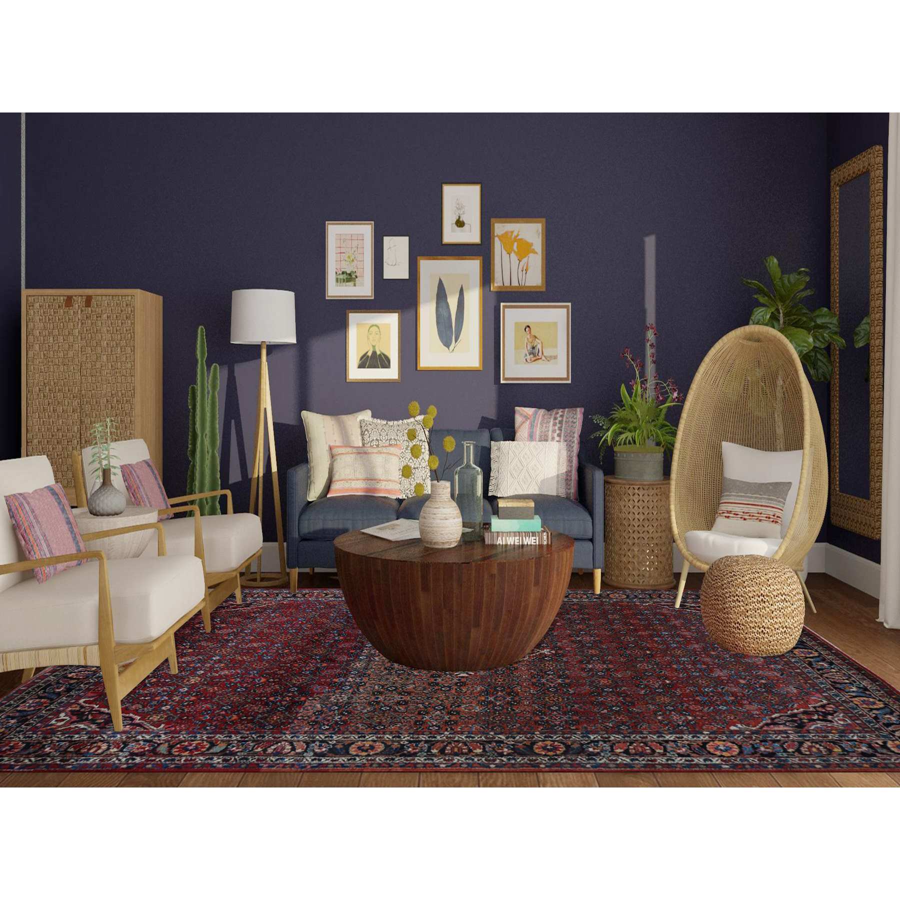 Tribal-Geometric-Hand-Knotted-Rug-390815