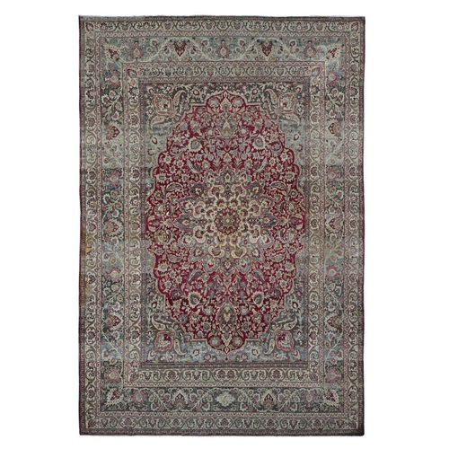 Alabama Crimson Red, Antique Persian Khorasan, Hand Knotted, Pure Wool, Mint Condition, Full Pile and Soft, Cleaned with Sides and Ends Professionally Secured, Oriental Rug