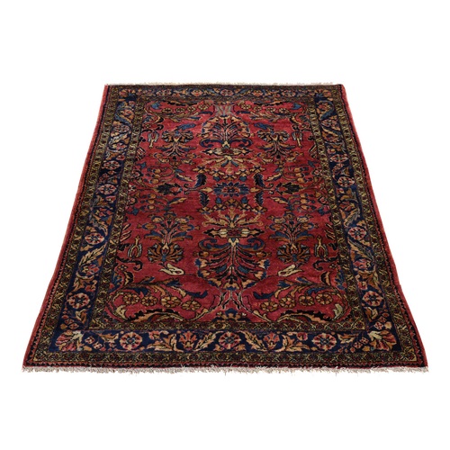 Ruby Red, Antique Persian Lilihan, Clean and Soft, Even Pile, Sides and Ends Secured, 100% Wool, Hand Knotted Oriental Rug