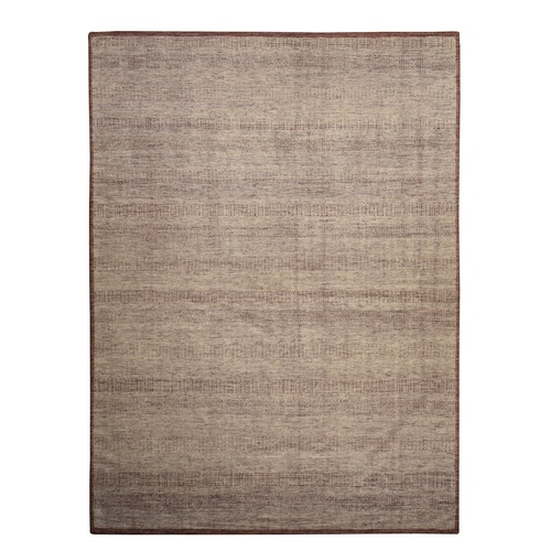 Wine Red, Plain and Natural Design, Oxidized 100% Wool, Hand Knotted, Tone on Tone, Oriental 