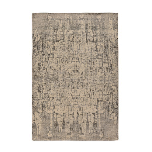 Oyster Gray, Fossil Design, Soft to the Touch, 100% Wool, Hand Knotted, Modern, Oriental Rug