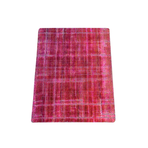 Jazzy Red, Pure Sari Silk, Sample, Strike Off, Hand Knotted, Oriental 