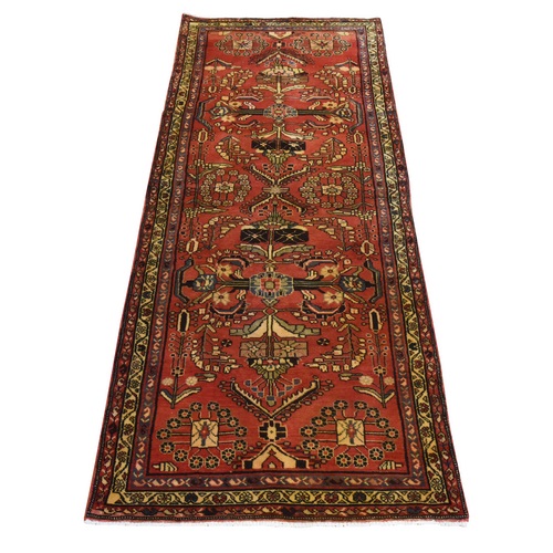 Chili Red, Semi Antique Persian Lilihan, Good Condition, Clean, Full Pile, 100% Wool, Hand Knotted, Wide Runner, Oriental 