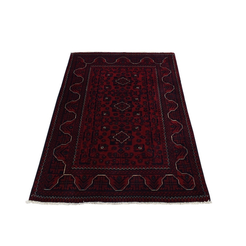 Chocolate Cosmos Red, Afghan Khamyab, 100% Wool, Hand Knotted, Oriental Rug