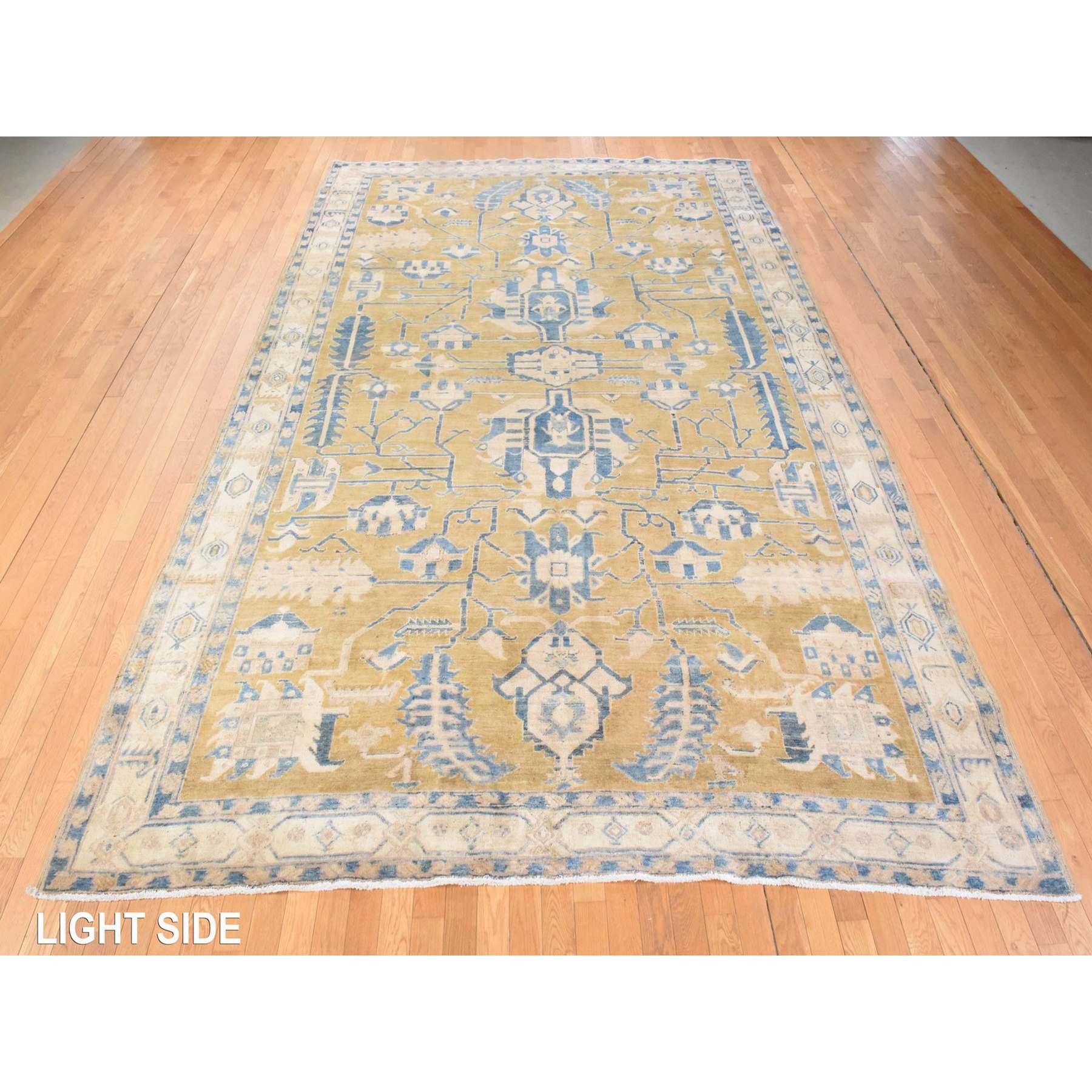Oushak-And-Peshawar-Hand-Knotted-Rug-392975