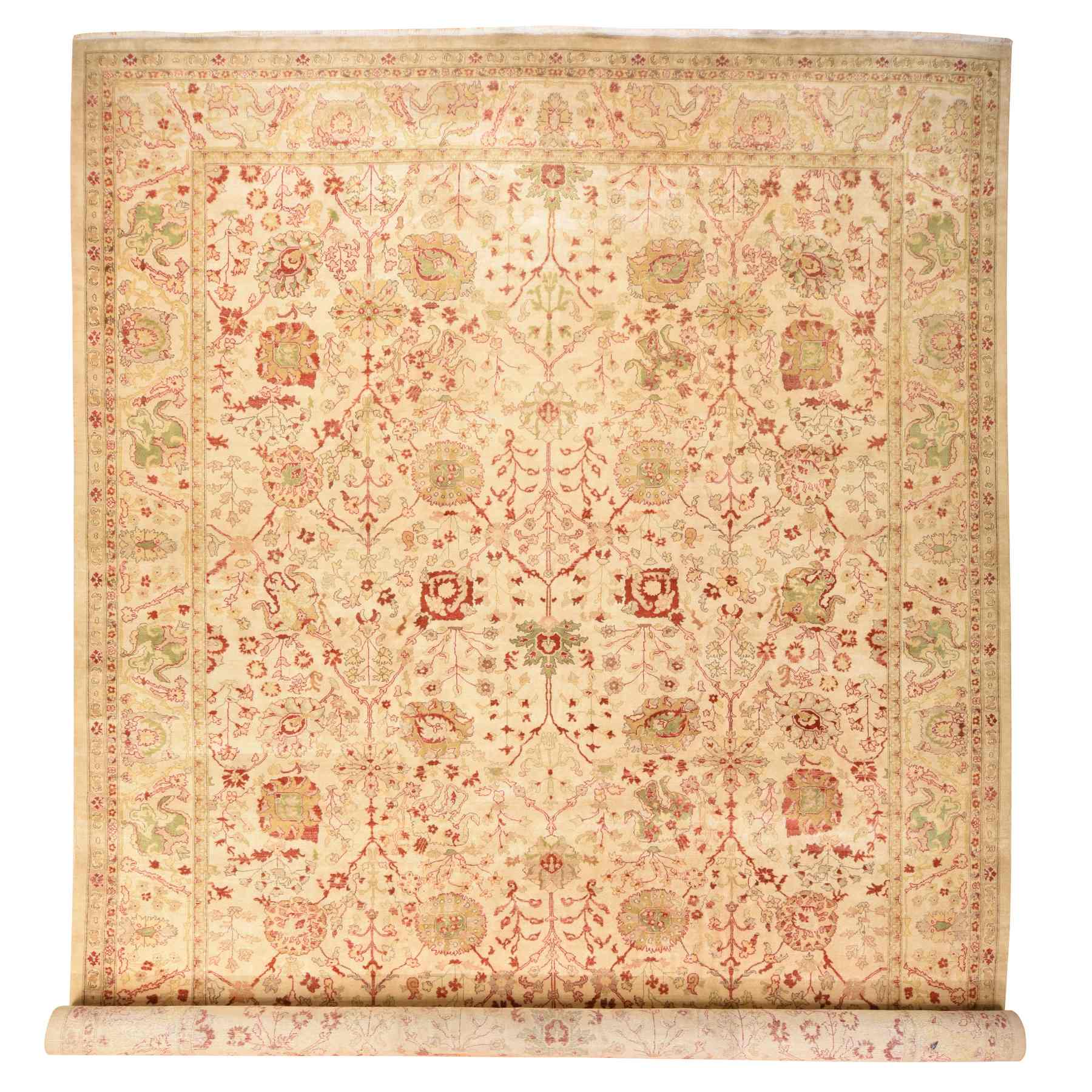 Oushak-And-Peshawar-Hand-Knotted-Rug-393130